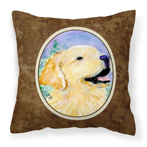 Carolines Treasures SS8904PW1414 Golden Retriever Fabric Decorative Pillow, 14Hx14W, multicolor
