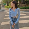 thumbnail image 2 of Máquina adelgazante de otoño y primavera, cárdigan corto, camiseta de manga larga, talla única, 2 of 4