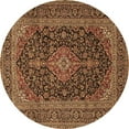 thumbnail image 1 of Ahgly Company Indoor Round Medallion Brown Traditional Area Rugs, 3' Round, 1 of 4