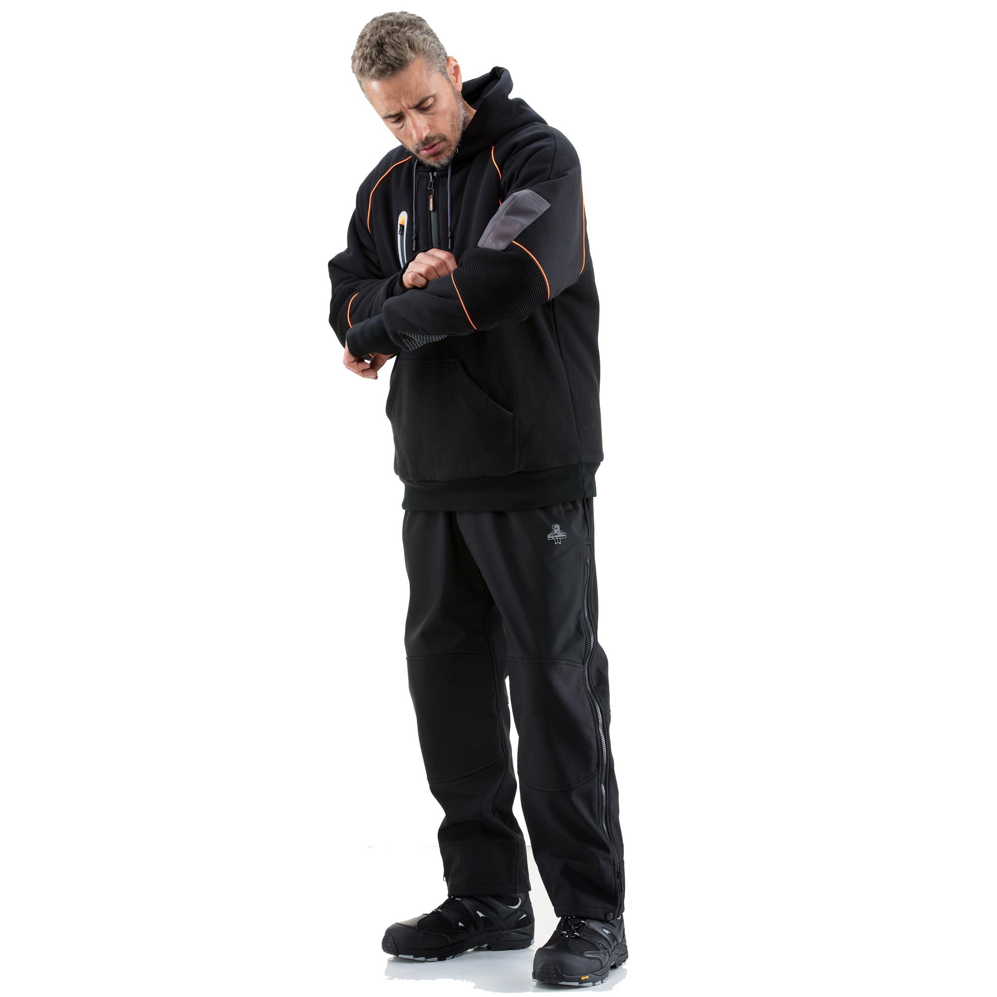 RefrigiWear Mens PolarForce Pullover Sweatshirt Insulated Hoodie with Performance Flex and Grip Assist