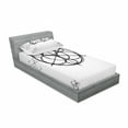 thumbnail image 3 of Geometry Bedding Set with Sheet & Covers, Sketchy Geometric Plan with Swirled Spiral Origins of Cosmos Universe, Printed Bedroom Decor 2 Shams, 4 Sizes, Black Grey White, by Ambesonne, 3 of 3