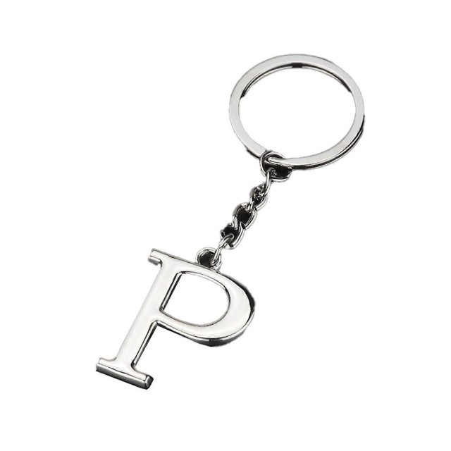 Llavero metálico galvanizado Az con 26 letras, resistente a la decoloración, ideal como regalo promocional.