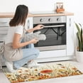 thumbnail image 4 of Fall Flower Kitchen Mat Set of 2,Autumn Mushroom Kitchen Rug,Thanksgiving Holiday Creative Decor Anti Fatigue Waterproof Stain Resistant Floor Rug Non Slip Cushioned Floor Mat 17x29 and 17x47 in, 4 of 6
