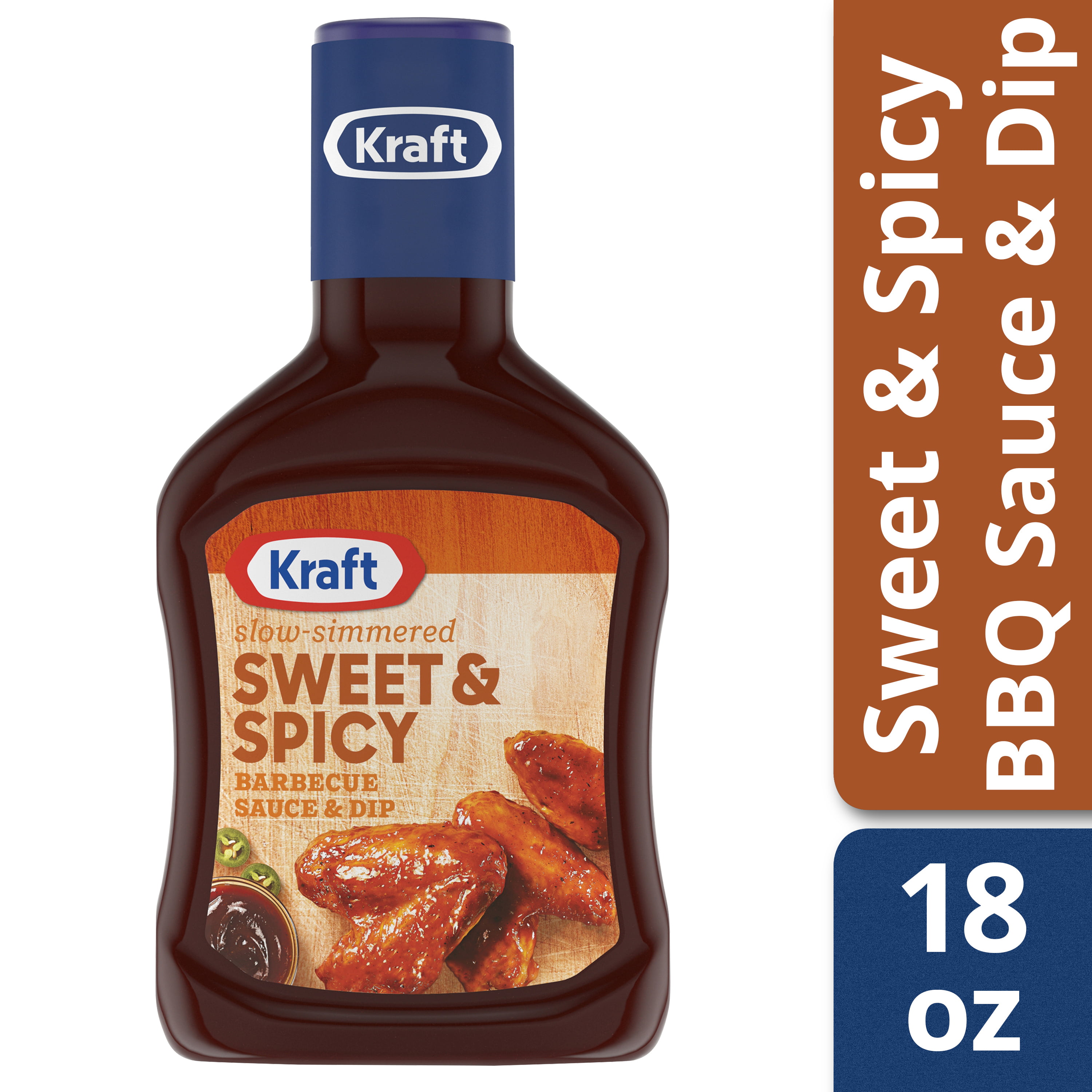 Kraft Sweet and Spicy Slow-Simmered Barbecue Sauce and Dip, 18 oz ...