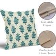 thumbnail image 4 of Auqa Teal Floral Pillow Covers 18x18 Set of 2 Spring Summer Flower Leaves Print Decorative Throw Pillow Cases Outdoor Farmhouse Decoration for Sofa Couch Bed, 4 of 6