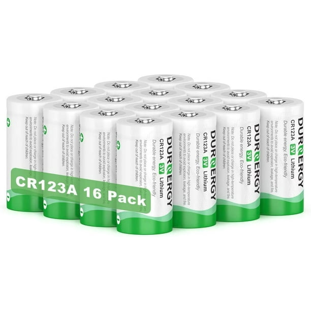 CR123A 3V Lithium Battery 1500mAh 16 Pack, 123 Batteries Lithium, 123A