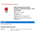 thumbnail image 2 of Right Passenger Side Tail Light Assembly - Compatible with 2007 - 2009 Toyota Tundra 2008, 2 of 2