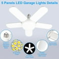 thumbnail image 2 of Garage Light,AILKIN LED Garage Lights 80W 12000LM 6500K with 5 Deformable Adjustable Panels Screw in E27 Socket Barn Light Bulb Led Shop Light Garage Lights for Ceiling,Workshop,Basement, 2 of 7