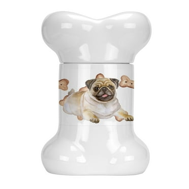 Fawn Pug Bone Shaped Treat Jar