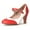 Red Cream PU, variant on Kym Mary Jane Shoes Women's Oxford Pumps, Retro Vintage Round Toe Ankle Strap Women Shoes