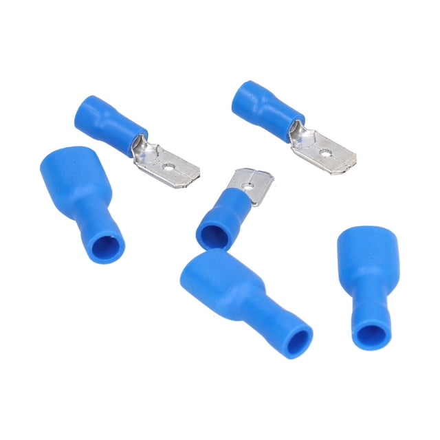 Crimp Terminal, Male Female Blue 100Pcs Firm Connection Spade Connector For DIY