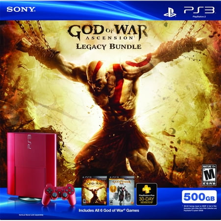 Sony PlayStation, Blu-ray Player 3 PS3 500GB Console, Red, 1, 1, 6