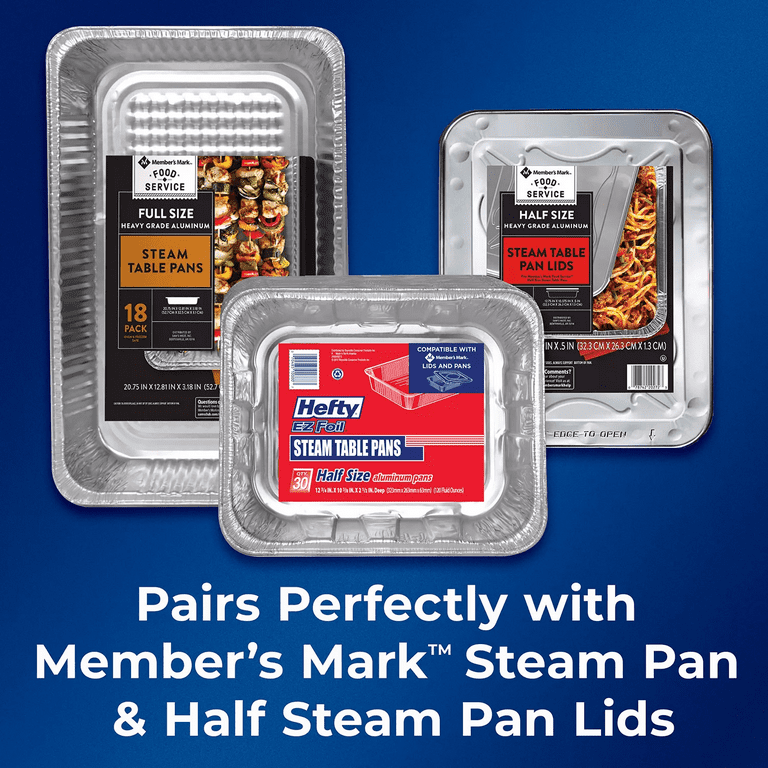  Member's Mark Aluminum Steam Table Pans, Full Size (18 Count):  Home & Kitchen