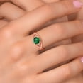 thumbnail image 4 of Gem Stone King 1.22 Ct Round Green Simulated Emerald 18K Yellow Gold Plated Silver Ring, 4 of 6