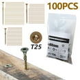 thumbnail image 1 of 100 Pcs #9 x 60mm Vis de Terrasse Vis en Bois Robustes Torx Durables Vis Autotaraudeuses Ensemble de Vis pour Bois Résistant à la Rouille Bronze Enduit d'Époxy pour Clôture Extérieure Balcon Bois, 1 of 8