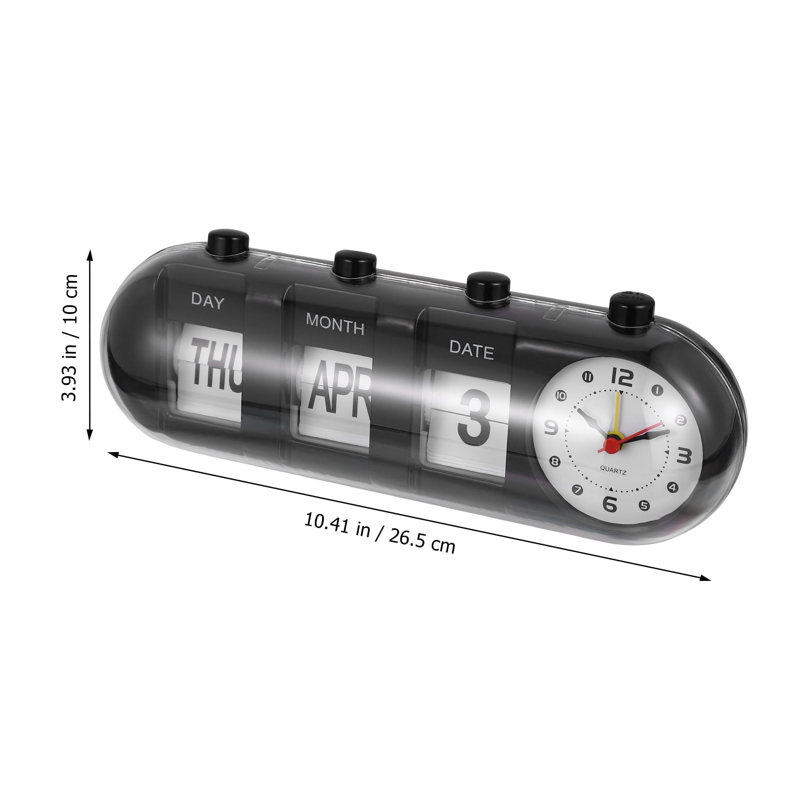 1pc Manual Flip Clock Calendar Quartz Dual Alarm Flip Table Digital Desk Clock Date Day Display Automatic Plastic
