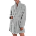 thumbnail image 4 of Natori Women's Warm Plush Long Lounge Cardigan w/ Belt (Grey, L/XL), 4 of 4