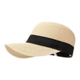 thumbnail image 3 of Sombrero de sol para mujer, moderno, con protección solar, gorra ancha para montar a caballo, acampar y fiestas. Beige, 3 of 9