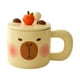 thumbnail image 1 of Taza de café con tapa y cuchara, taza de café de cerámica para el hogar, taza de té, taza de leche, taza Amarillo, 1 of 9