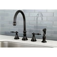 thumbnail image 7 of Kingston Brass Governor 8" Deck Mount Kitchen Faucet with Brass Sprayer, 7 of 7