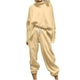 thumbnail image 1 of Posijego Ensemble Décontracté 2 Pcs pour Femmes Col Montant Manches Longues Pantalon de Jogging Assorti, 1 of 6