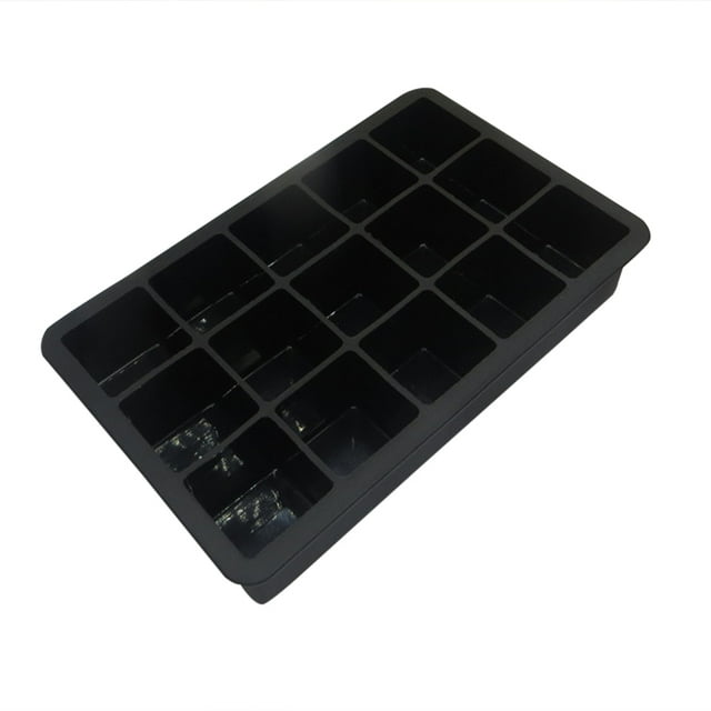 EeaseCA Silicone Ice Cube Trays Molds Easy-Release Square Shape Candy Cake Pudding Chocolate Molds (Black)