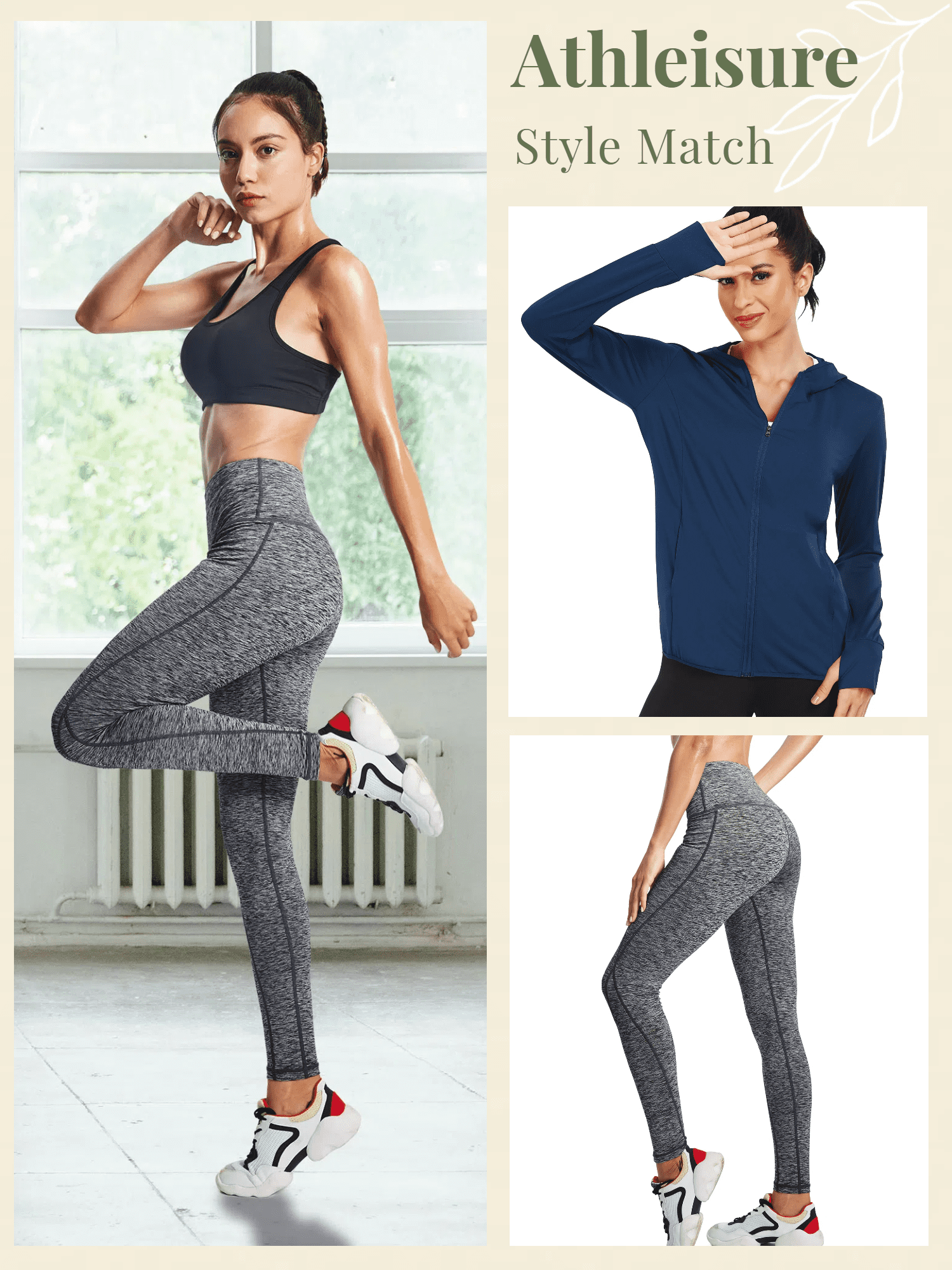 NELEUS Womens Yoga Leggings Ankle High Waist Tummy Control with Side Pocket,Black+NavyBlue,US Size S