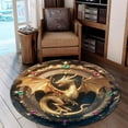 thumbnail image 3 of Cow Print Round Area Rug, black and white farmhouse circle carpet for bedroom, dorm or playroom, soft washable non-slip floor mat, fun western décor accent, 3 of 6