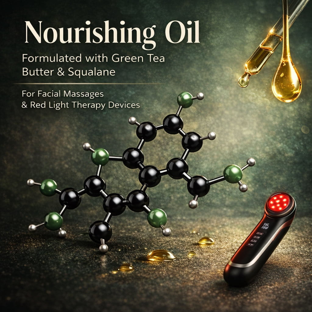 Elora Clinic Red Light Therapy Face Serum with Black Seed Oil & Green Tea, Hydrating Glow, 1 fl oz
