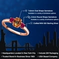 thumbnail image 2 of Gem Stone King 18K Rose Gold Plated Silver Ecstasy Mystic Topaz and Red Created Ruby Engagement Ring for Women | 1.50 Cttw | Oval 7X5MM | Gemstone November Birthstone | Size 7, 2 of 6