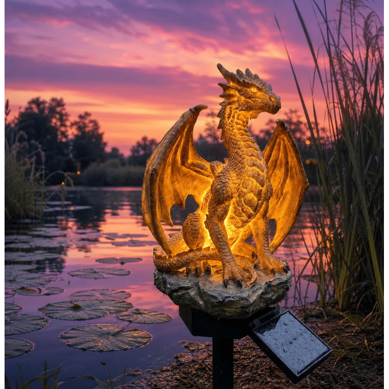 Dragon Legacy Golden Ember Edition Solar Garden Light, Ancient