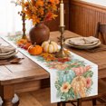 thumbnail image 5 of Fall Pumpkin Cotton Linen Rectangle Table Runners 13"x48", Thanksgiving Tropical Botanical Floral Watercolor Coffee Table Runner Dresser Scarves Table Runners for Wedding Party Banquet Dinner Decor, 5 of 8