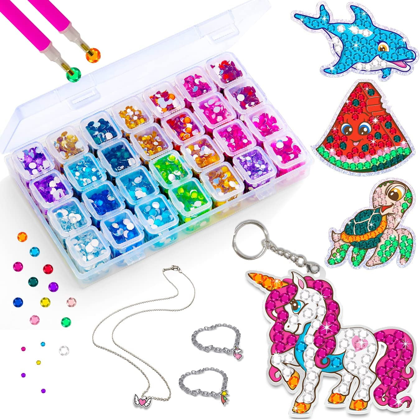 GWAHSA Arts and Crafts for Kids Ages 8-12 DIY Wooden Jewelry  Making Kit Toys for Girls Ages 6-8 8-13 Jewelry Art Supplies with Gem  Diamonds Birthday Gifts Party Favors Christmas Stocking Stuffers