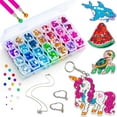 thumbnail image 3 of Big Gem Art Diamond Painting Kits for Kids with Storage Case, Jewelry, Keychains, Stickers and More - Craft Kit with Unicorn and Mermaid - Arts and Crafts for Girls and Boys - Toys and Gifts All Ages, 3 of 8
