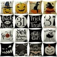 thumbnail image 2 of Yidarton Halloween Pillow Case Car Sofa Flax Pillowcase Cartoon Letter Pumpkin Printing Pattern Cushion Cover, 2 of 7