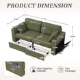 thumbnail image 6 of Leumius 68" Modern Sectional Sofa,3 Seater Sofa with USB Charging,Storage Chaise & Cup Holder,Chenille Sofa Couch for Living Room,Apartment,Olive, 6 of 8