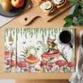 thumbnail image 2 of Pastoral Mushroom Fox Placemats Set of 6 Watercolor Eucalyptus Botanical Place Mats Indoor Wipeable Table Mats Washable Cloth Dining Table Placemats for Kitchen Holiday Party Home Decor 13x19 Inch, 2 of 9