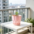 thumbnail image 5 of PEONAVET Plastic Planters for Indoor Plants 5.5" Round Plant Pot with Drainage Holes and Trays for Home Garden Decor(Pink), 5 of 6