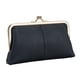 thumbnail image 4 of Bolso de noche rectangular estilo vintage con ranuras para tarjetas y cierre de beso para mujer Negro, 4 of 9