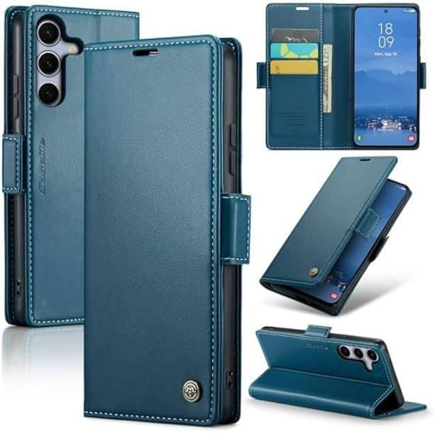 Funda tipo cartera para Samsung Galaxy S25 FE con tarjetero, función atril, cierre magnético, protección de piel sintética, con tapa tipo cartera para Samsung Galaxy S25 FE