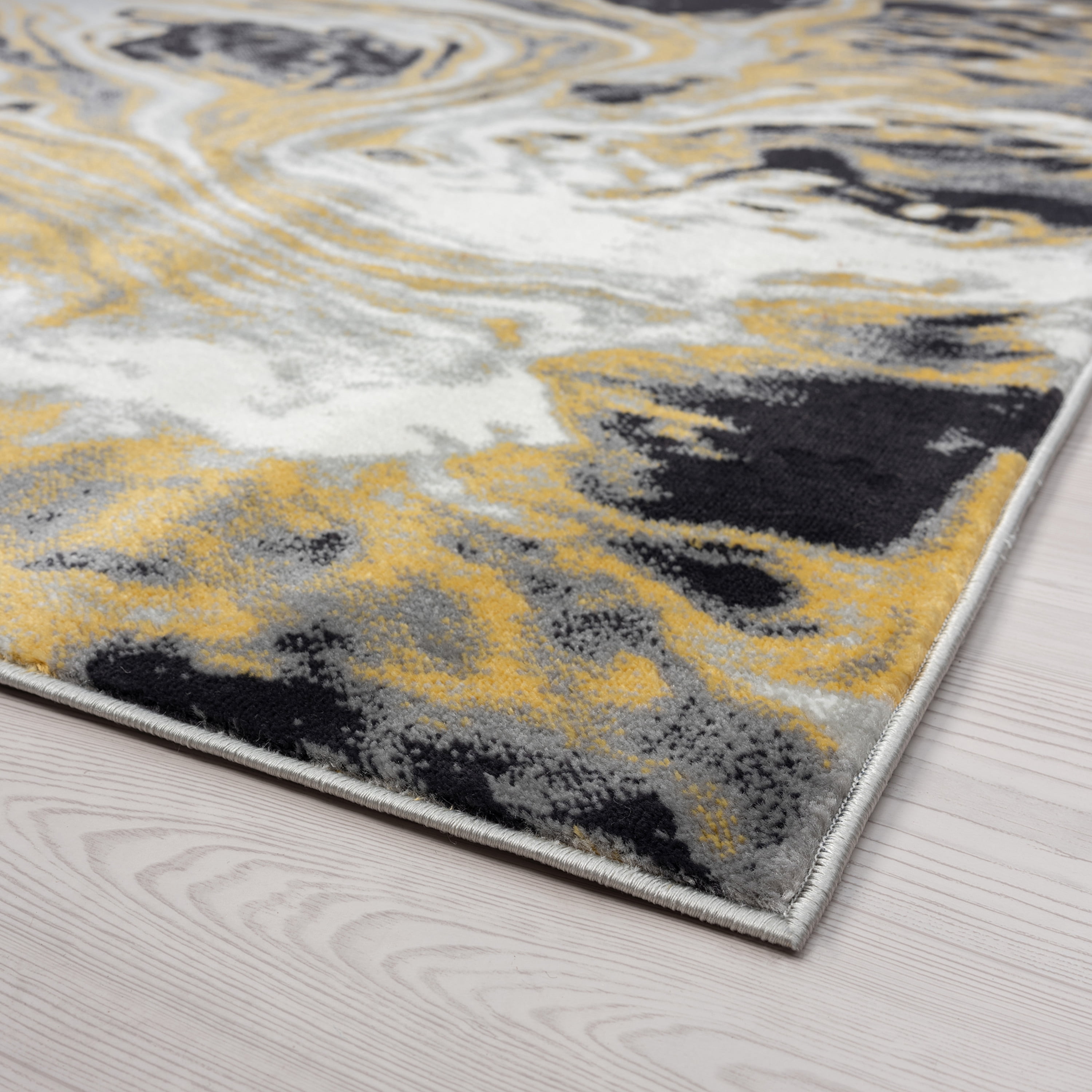Bliss Rugs Modern Contemporary Abstract Area Rug, Indoor Rugs for Living Room, Dining Room, Bedroom | Yellow, 8' x 10' (7'11''x10'3'')