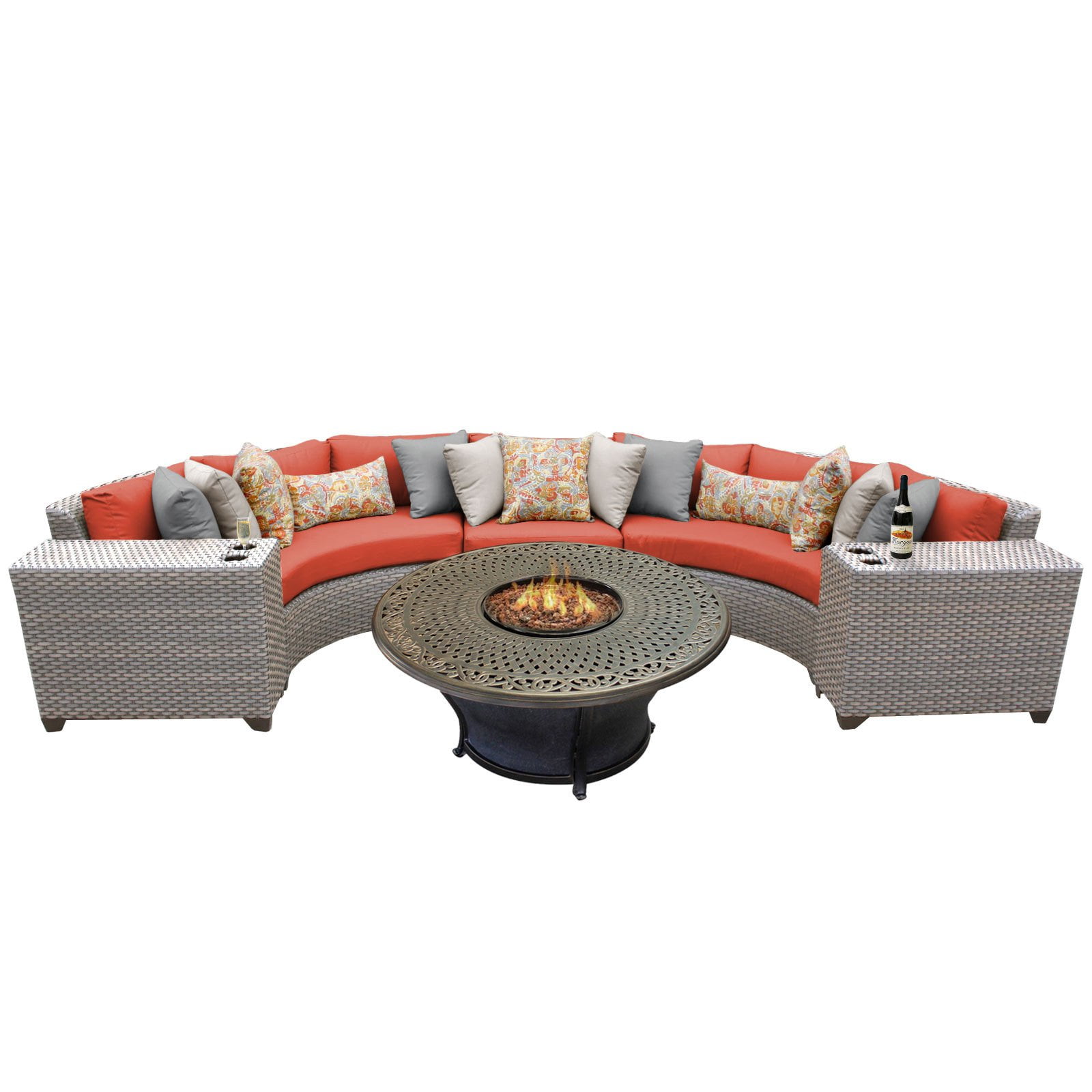 Tk Classics Florence Wicker Patio Set With Charleston Fire Pit Table Tk Classics Florence Wicker Patio Set With Charleston Fire Pit Table Com