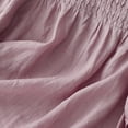 thumbnail image 6 of Fesfesfes T-Shirts for Womens Color Casual Loose Fashion T-ShirtFive Cent Sleeve Button Tops Cotton And Linen Blouse Tops for Women 2XL(US:12), 6 of 9
