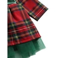thumbnail image 6 of Dewadbow Children Xmas Dress Autumn Girls Princess Long Sleeve Plaid Bowknot Tulle Dress, 6 of 6