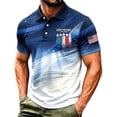 thumbnail image 5 of Mens Patriotic USA 250th Anniversary Short Sleeve Polo Shirts, American Flag Embroidery Vintage US Flag Print Casual Tops for Independence Day(Navy5,S), 5 of 5