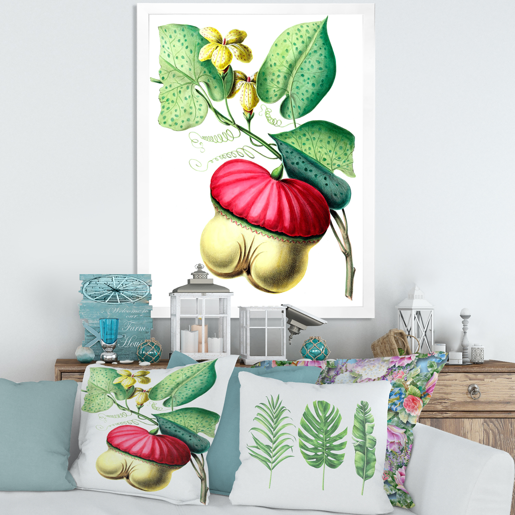 Designart 'American Vintage Flowers I' Traditional Framed Art Print