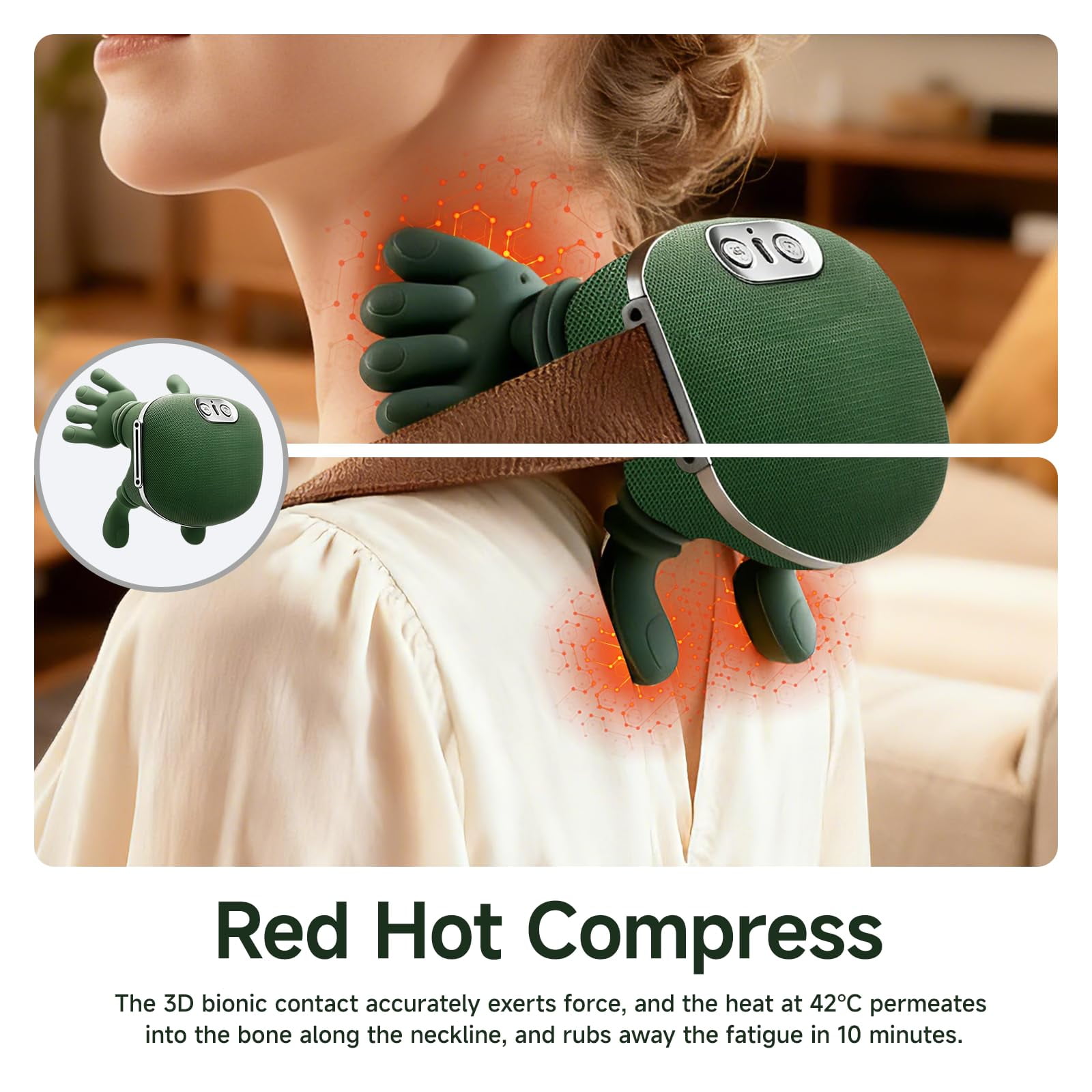 JMLPxx Neck And Back Massager,4D Kneading Neck & Shoulder Massager,Bionic Neck & Shoulder Massager With Heat,Real Touch Therapy Neck Massager