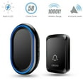 thumbnail image 1 of Wireless Doorbell by – Waterproof Door Bells & Chimes Wireless Kit – Over 1000-Foot Range, 58 Door Bell Chime, 4 Volume Levels with LED Flash – Wireless Doorbells for Home Black, 1 of 7