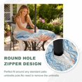 thumbnail image 4 of Round Outdoor Tablecloth with Umbrella Hole and Zipper, Blue Coastal Jellyfish Tablecloth with Elastic Waterproof, Country Nautical Ocean Creatures Patio Table Covers for 31" - 35" Pool Tables, 4 of 9