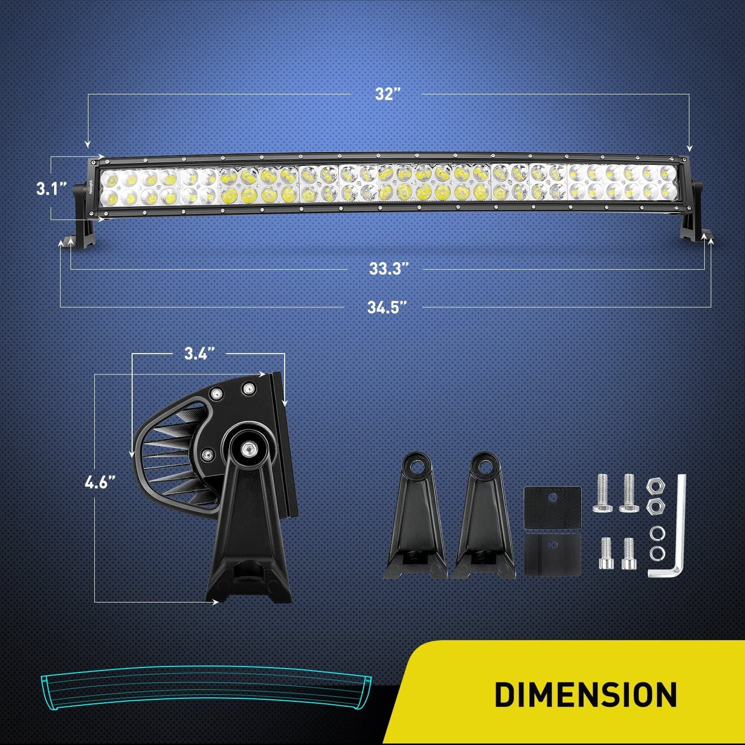 Nilight 180W Curved Spot Flood Combo High Power Led Driving Lamp Led Light Bar off Road Fog Driving Work Light For SUV Boat Jeep Lamp